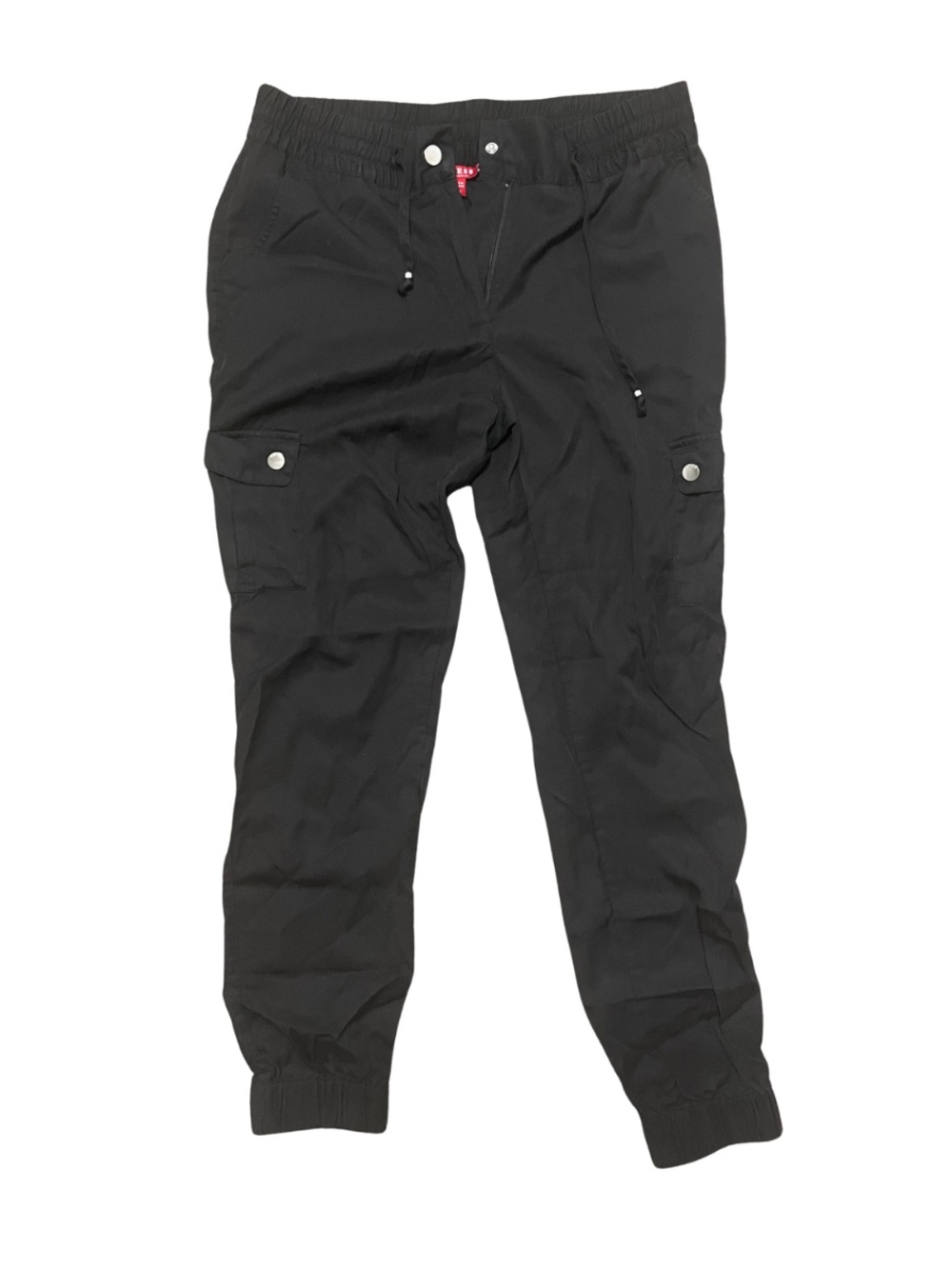 GUESS Black Cargo Jogger Pants - Elastic Waist & Cuffed Ankles